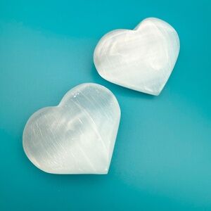 Selenite Hearts Pair - 3 inches each